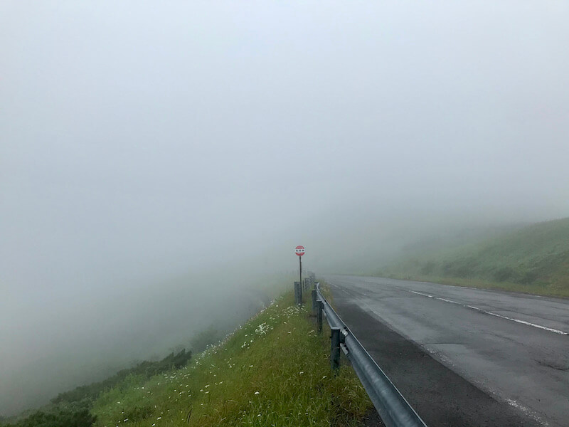 Shiretoko Pass in the fog, Hokkaido